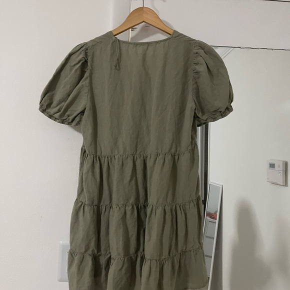 Zara Green Linen Dress - Picture 5 of 5